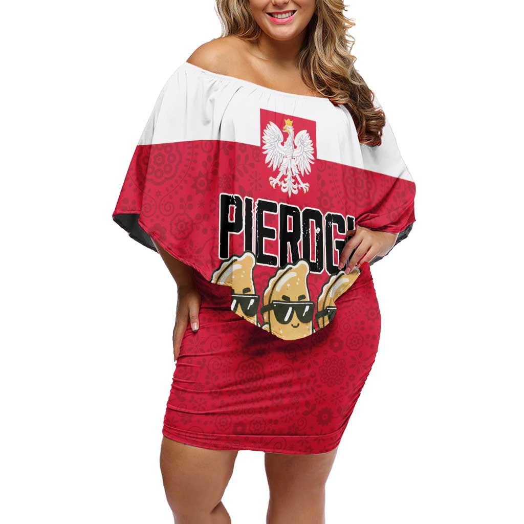 Funny Pierogi Squad Off Shoulder Short Dress Polish Pride Food Humor