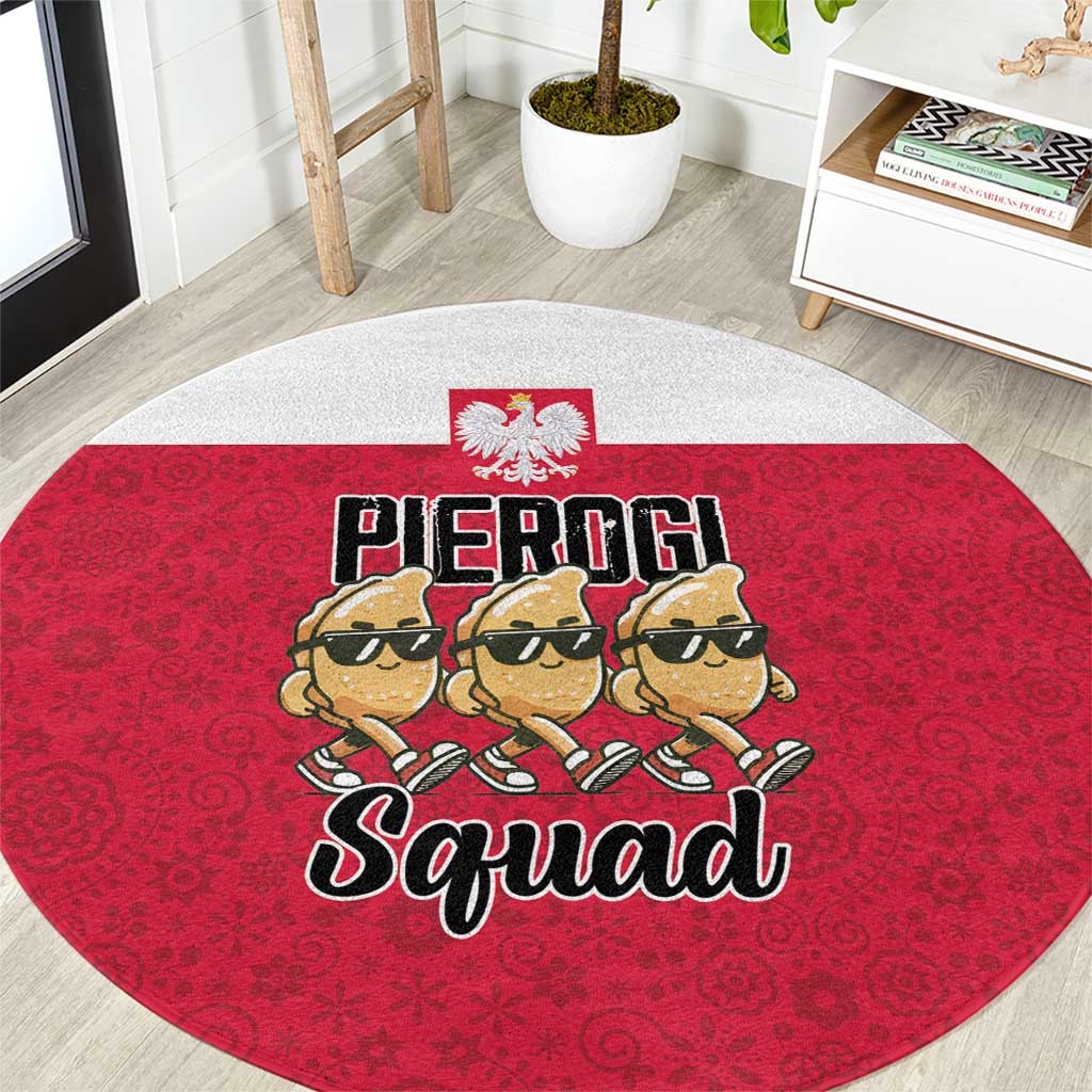 Funny Pierogi Squad Round Carpet Polish Pride Food Humor