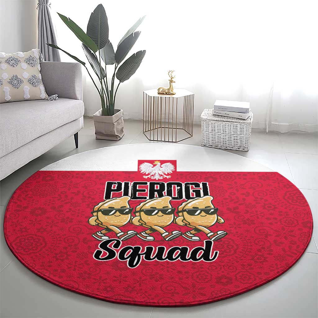 Funny Pierogi Squad Round Carpet Polish Pride Food Humor