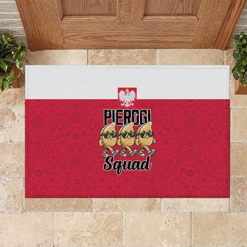 Funny Pierogi Squad Rubber Doormat Polish Pride Food Humor