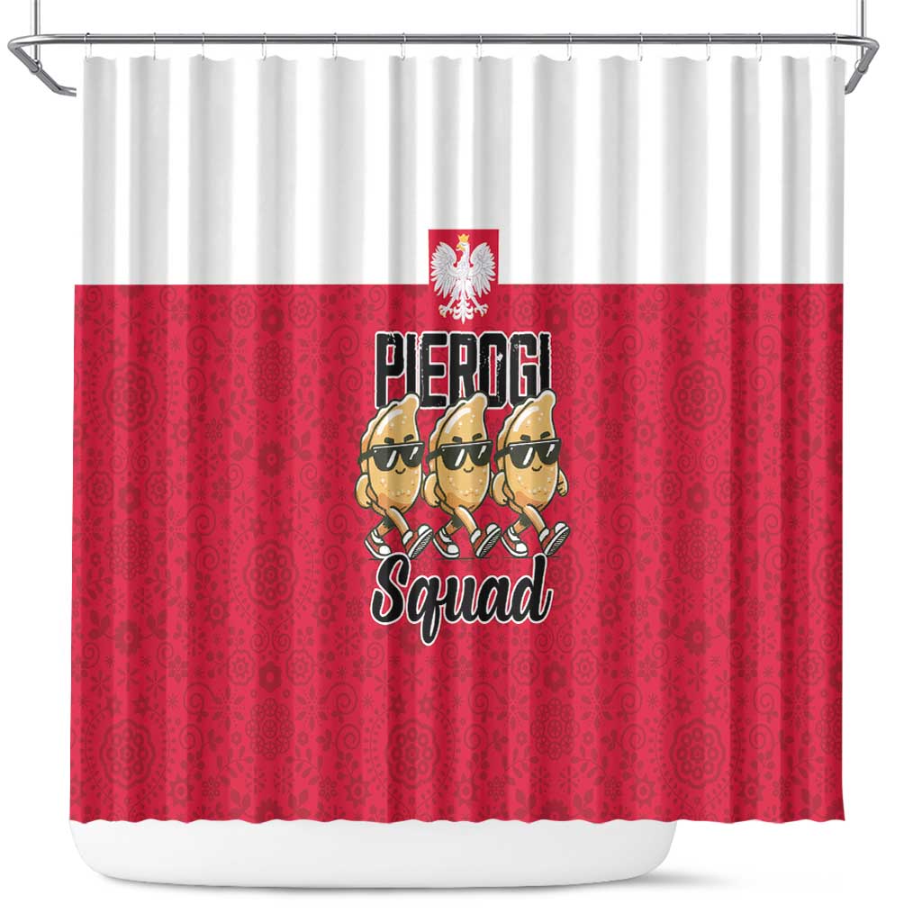 Funny Pierogi Squad Shower Curtain Polish Pride Food Humor