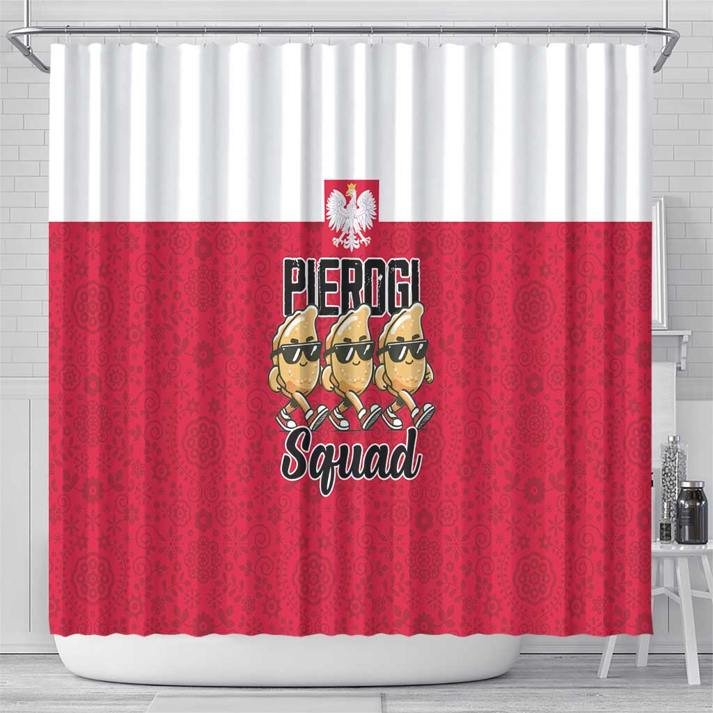Funny Pierogi Squad Shower Curtain Polish Pride Food Humor