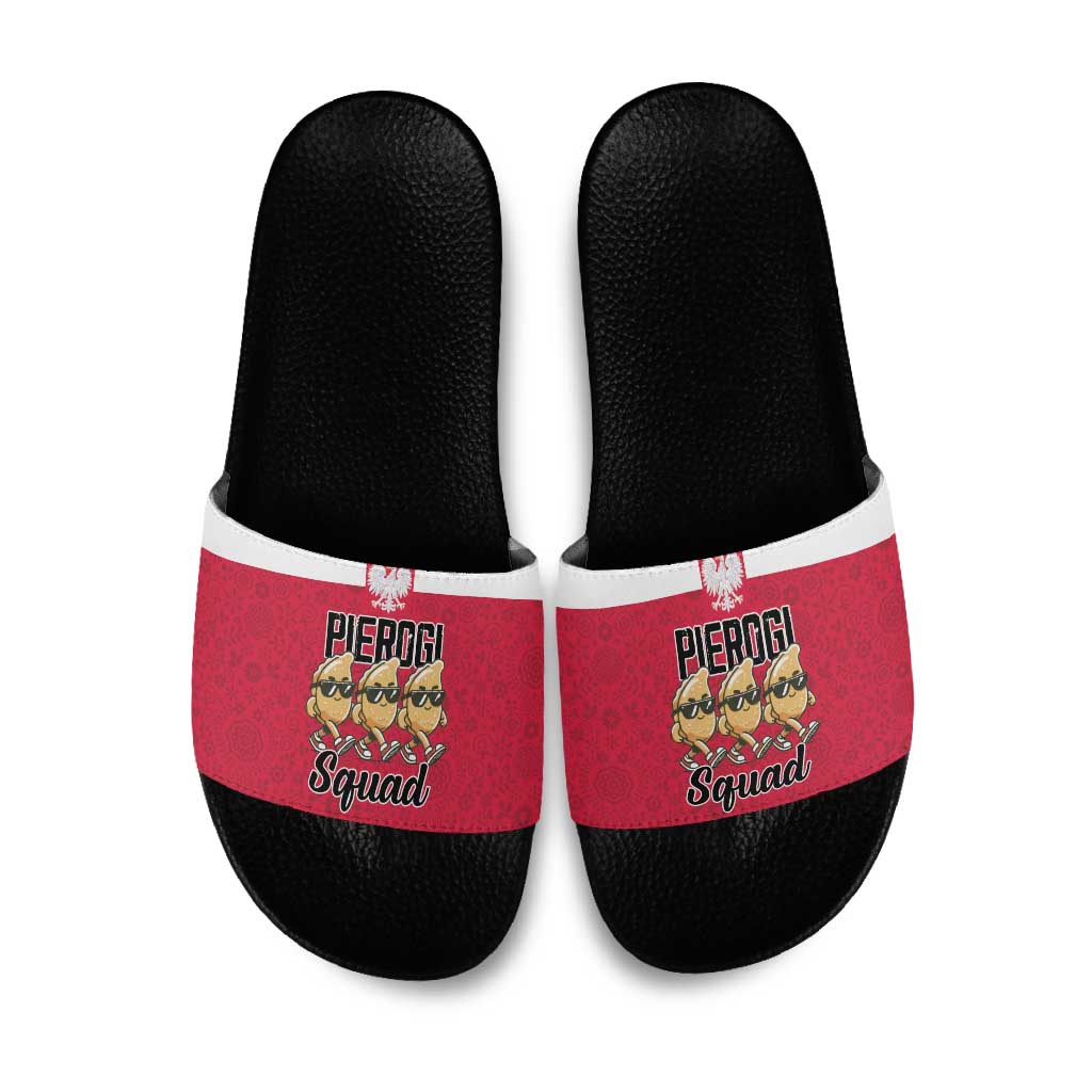 Funny Pierogi Squad Slide Sandals Polish Pride Food Humor