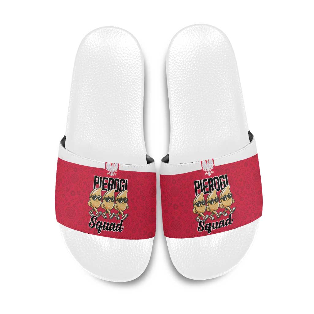 Funny Pierogi Squad Slide Sandals Polish Pride Food Humor