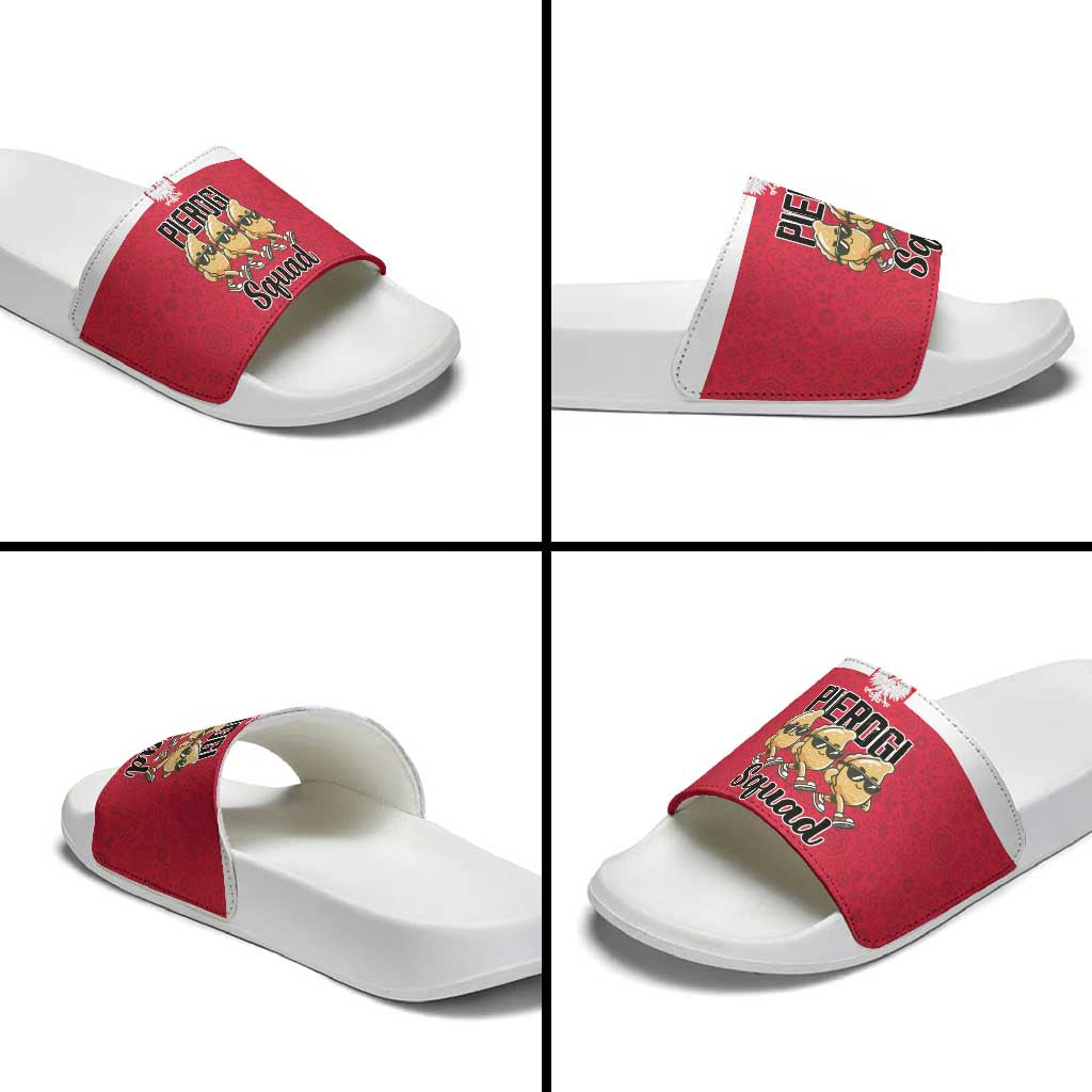 Funny Pierogi Squad Slide Sandals Polish Pride Food Humor