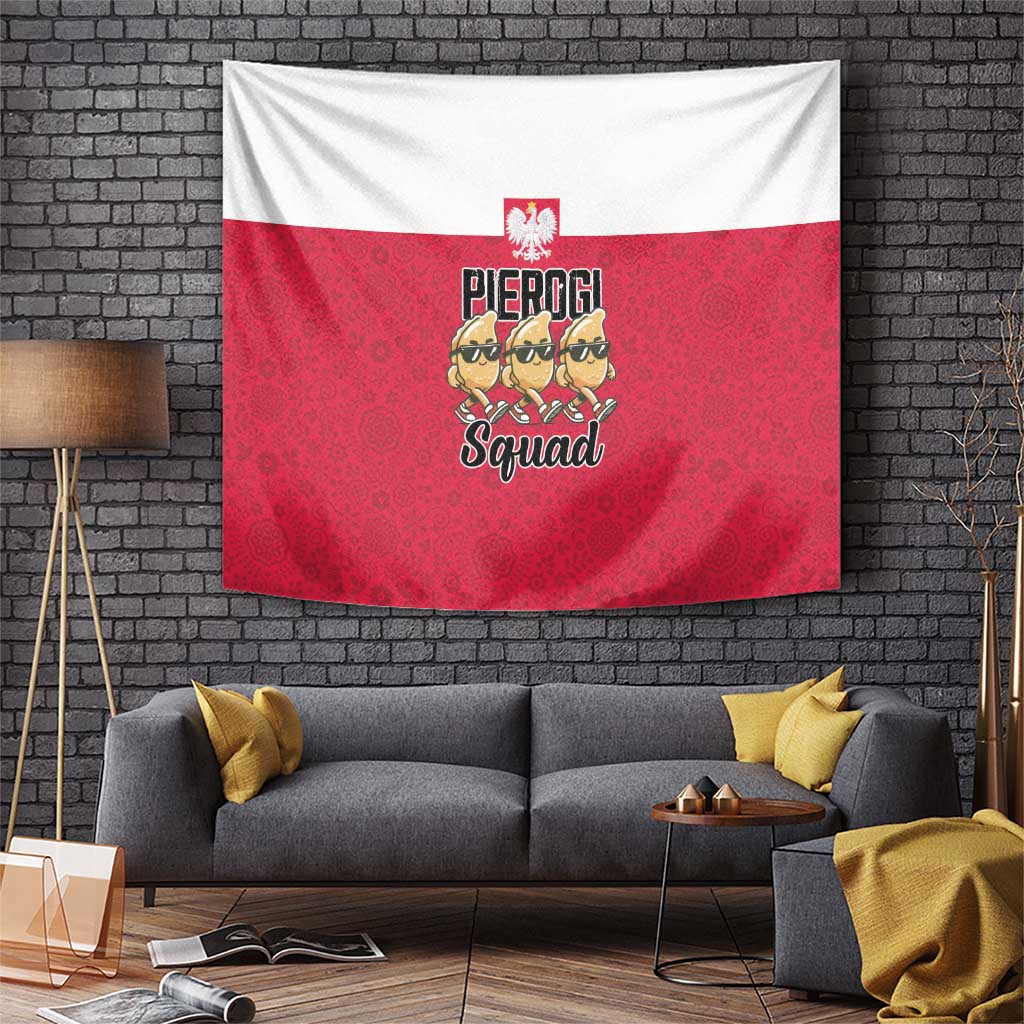 Funny Pierogi Squad Tapestry Polish Pride Food Humor