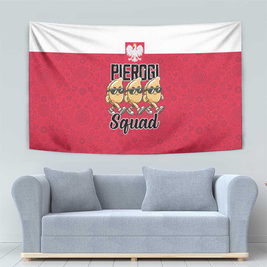 Funny Pierogi Squad Tapestry Polish Pride Food Humor