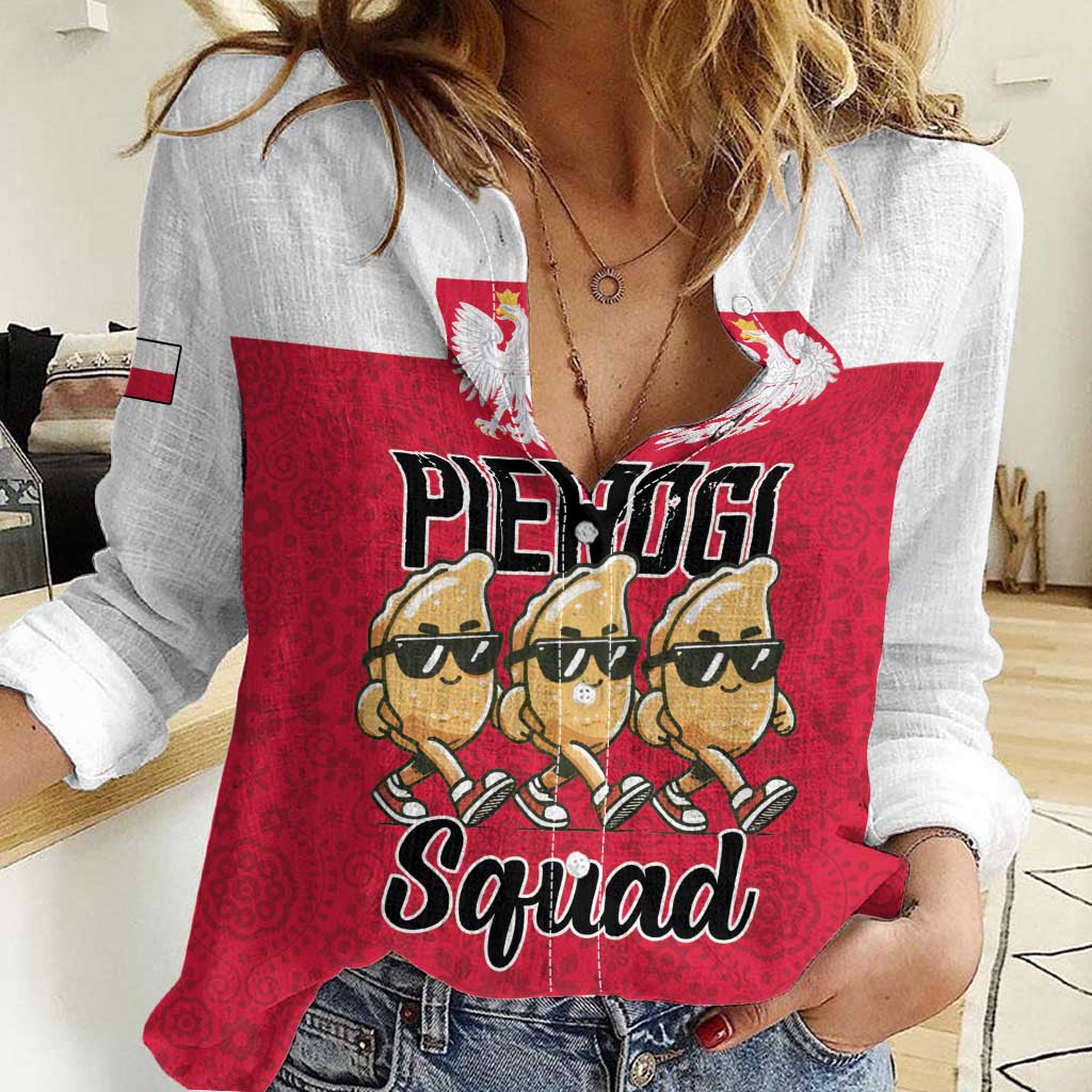 Funny Pierogi Squad Women Casual Shirt Polish Pride Food Humor