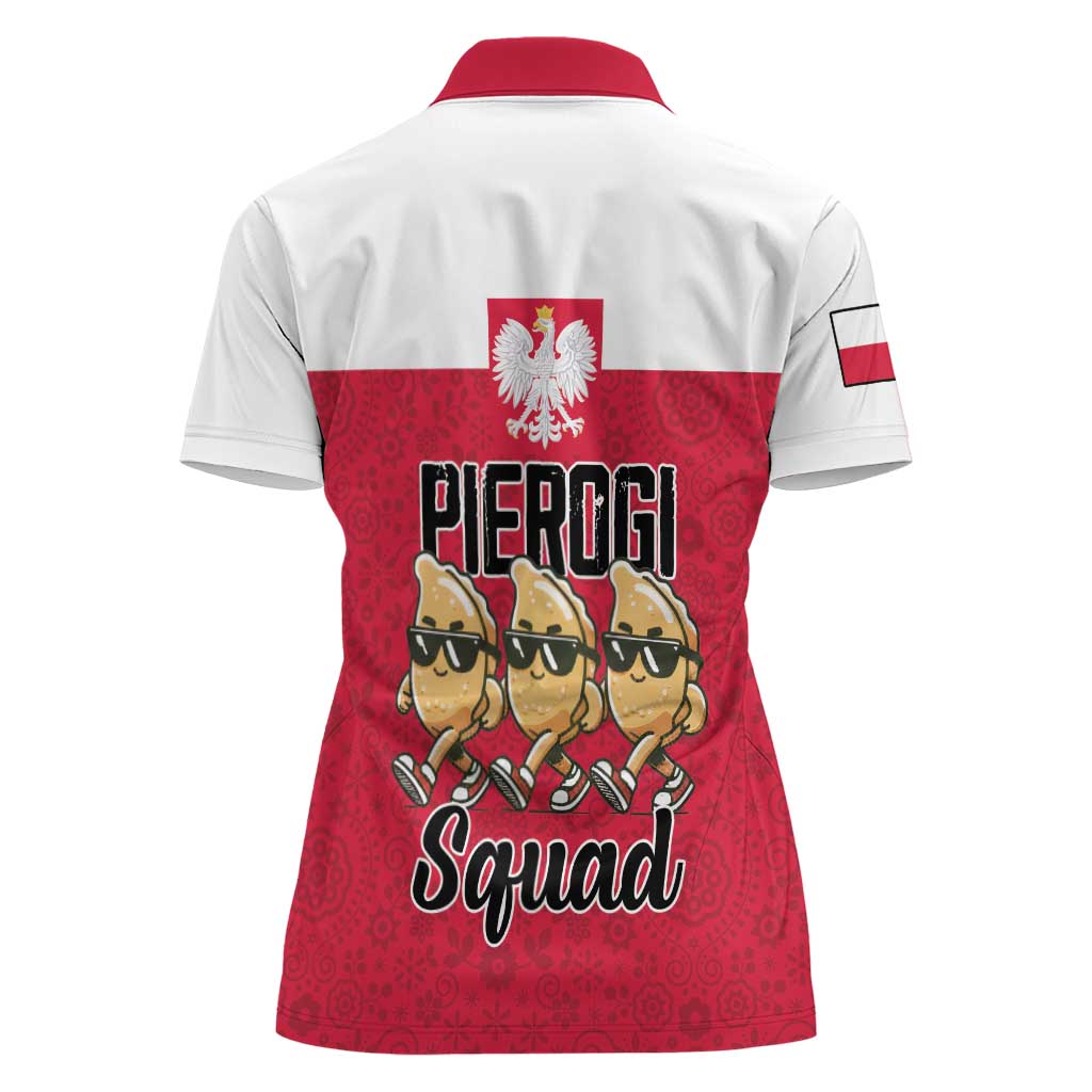 Funny Pierogi Squad Women Polo Shirt Polish Pride Food Humor