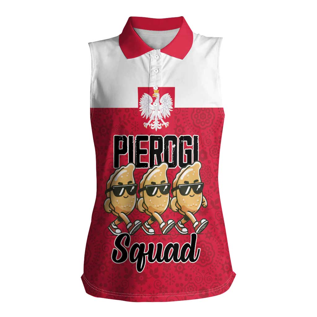 Funny Pierogi Squad Women Sleeveless Polo Shirt Polish Pride Food Humor