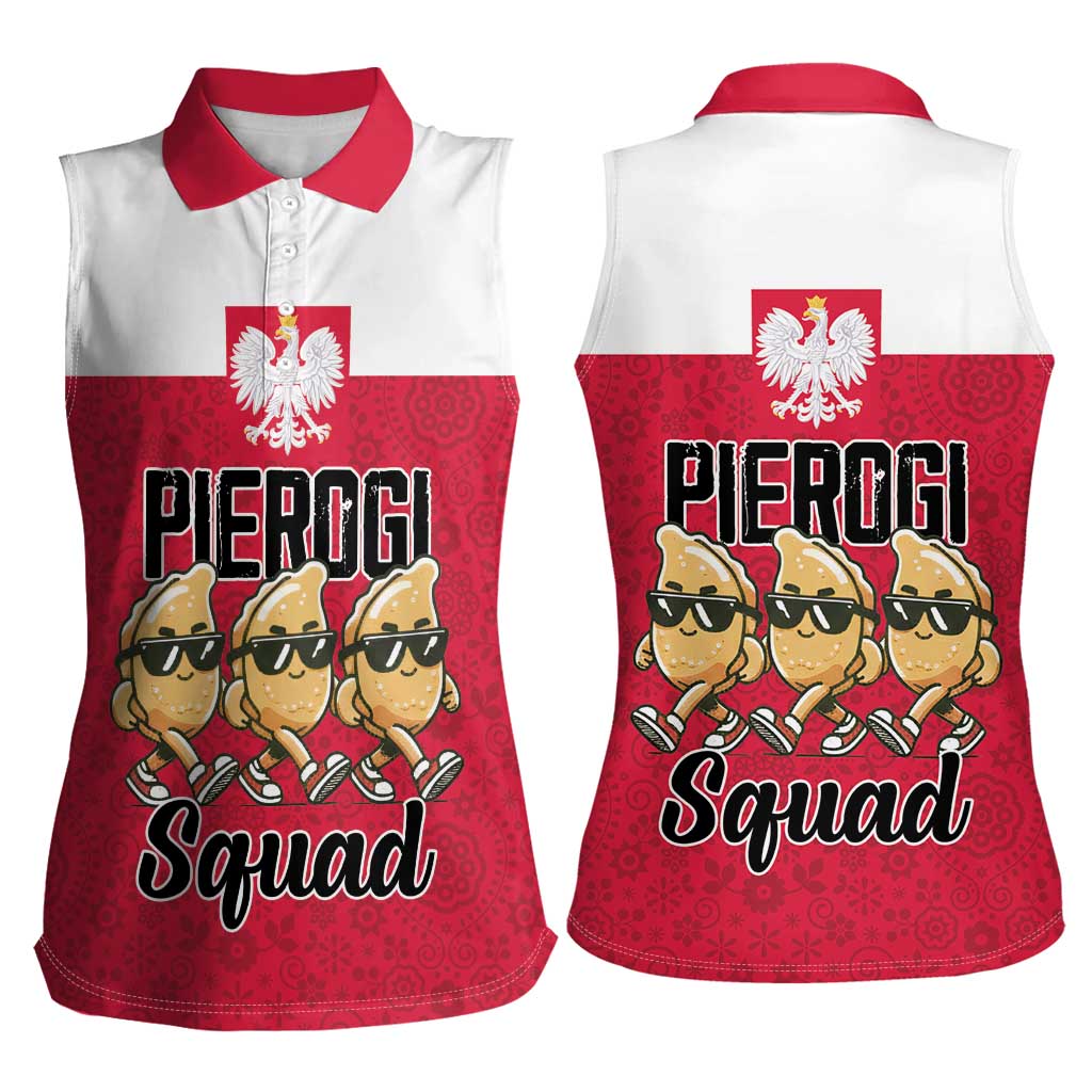 Funny Pierogi Squad Women Sleeveless Polo Shirt Polish Pride Food Humor