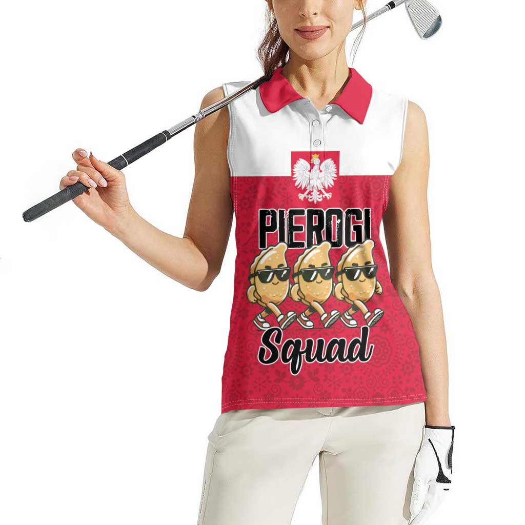 Funny Pierogi Squad Women Sleeveless Polo Shirt Polish Pride Food Humor