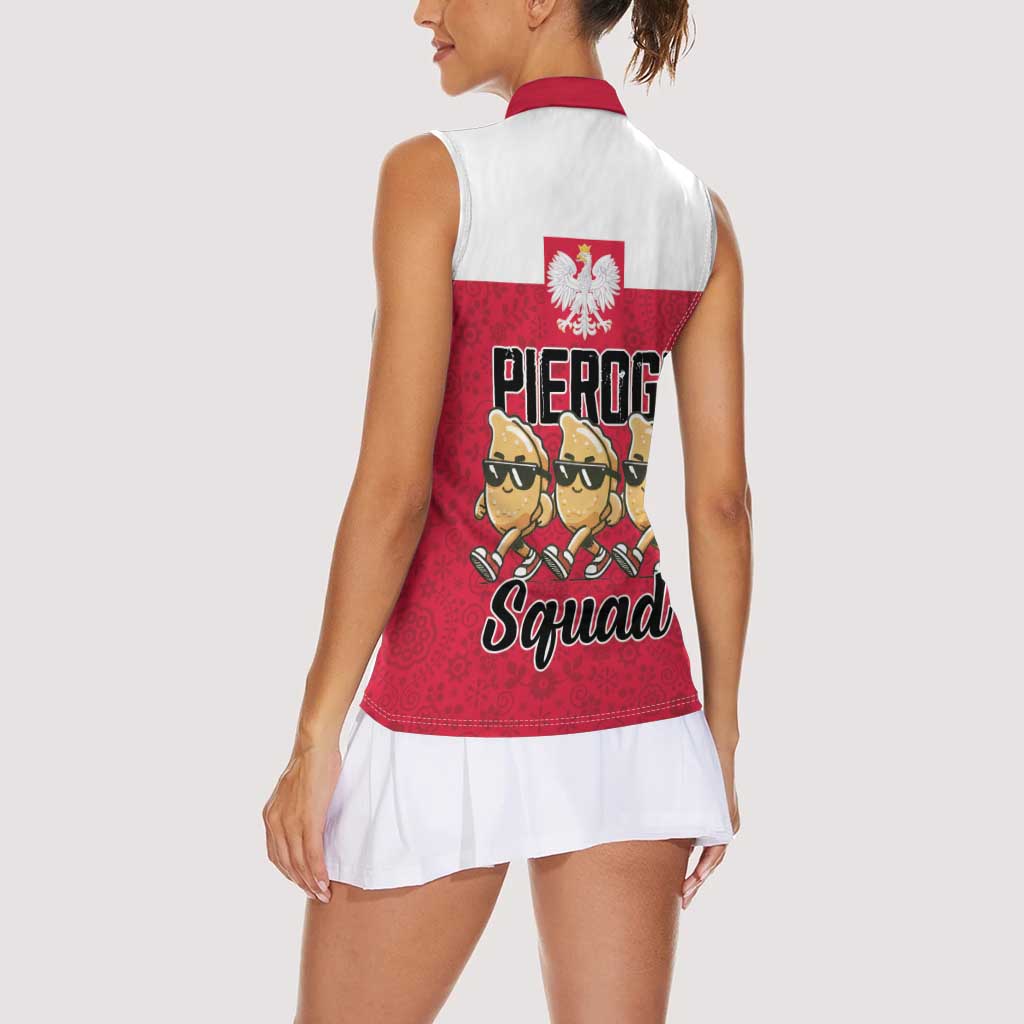 Funny Pierogi Squad Women Sleeveless Polo Shirt Polish Pride Food Humor