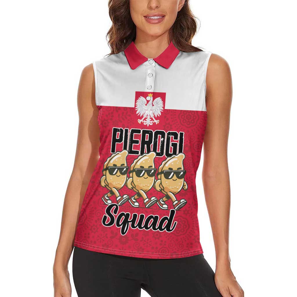 Funny Pierogi Squad Women Sleeveless Polo Shirt Polish Pride Food Humor