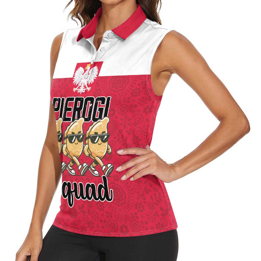 Funny Pierogi Squad Women Sleeveless Polo Shirt Polish Pride Food Humor