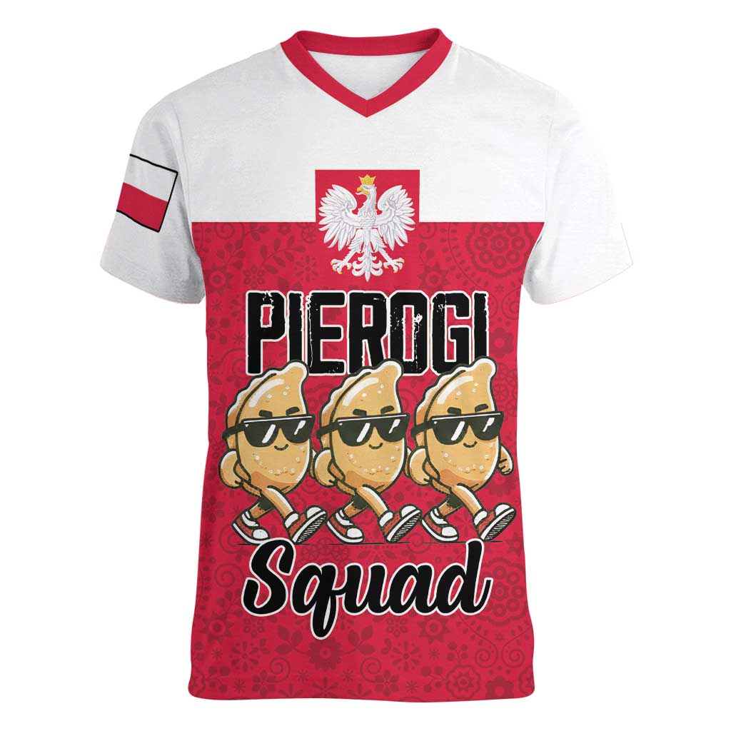 Funny Pierogi Squad Women V-Neck T-Shirt Polish Pride Food Humor