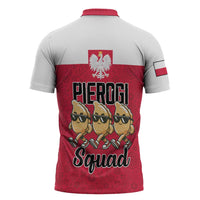 Funny Pierogi Squad Zipper Polo Shirt Polish Pride Food Humor