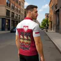 Funny Pierogi Squad Zipper Polo Shirt Polish Pride Food Humor