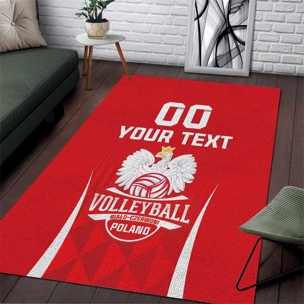 Custom Poland Volleyball Area Rug Bialo–Czerwoni Go Champions