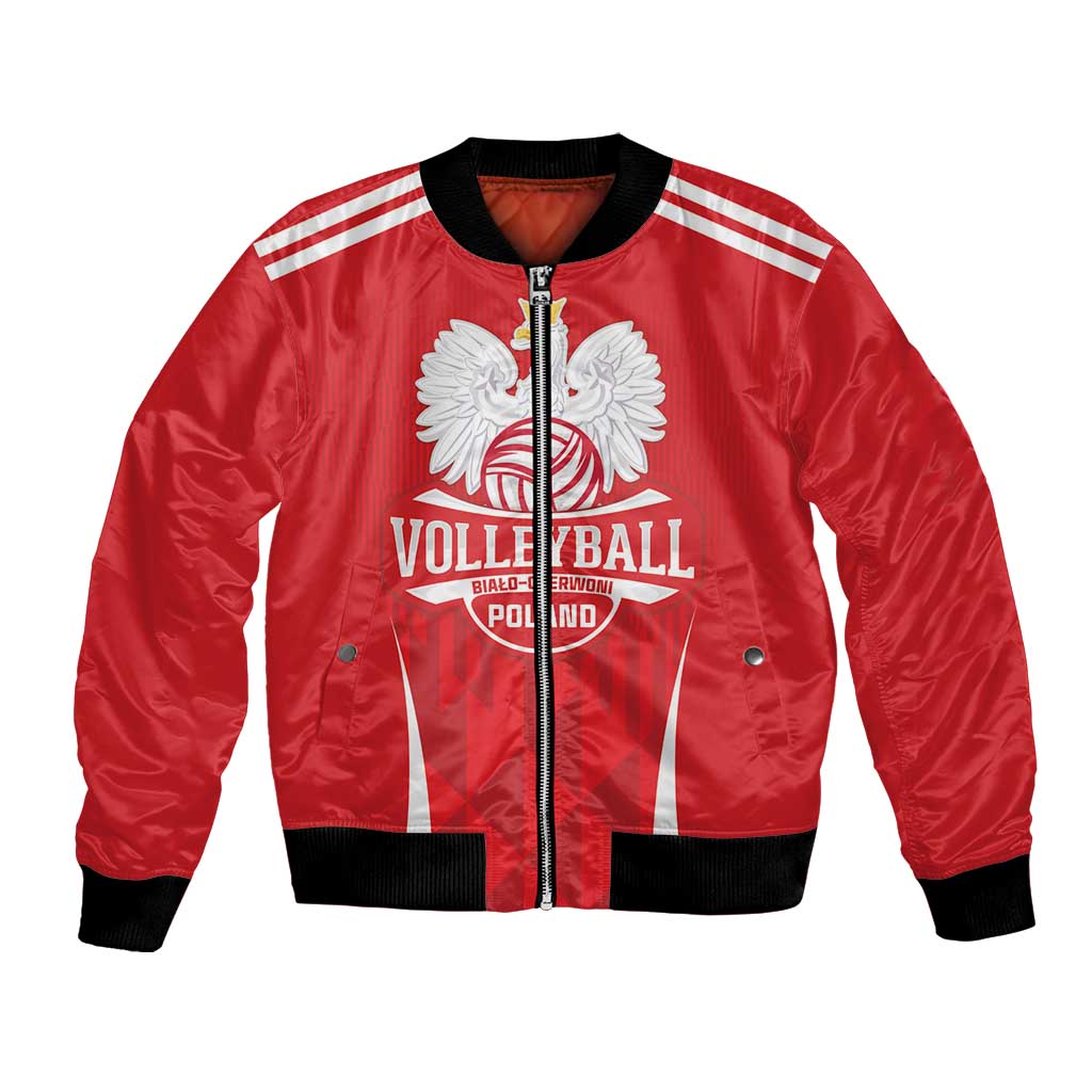Custom Poland Volleyball Bomber Jacket Bialo–Czerwoni Go Champions