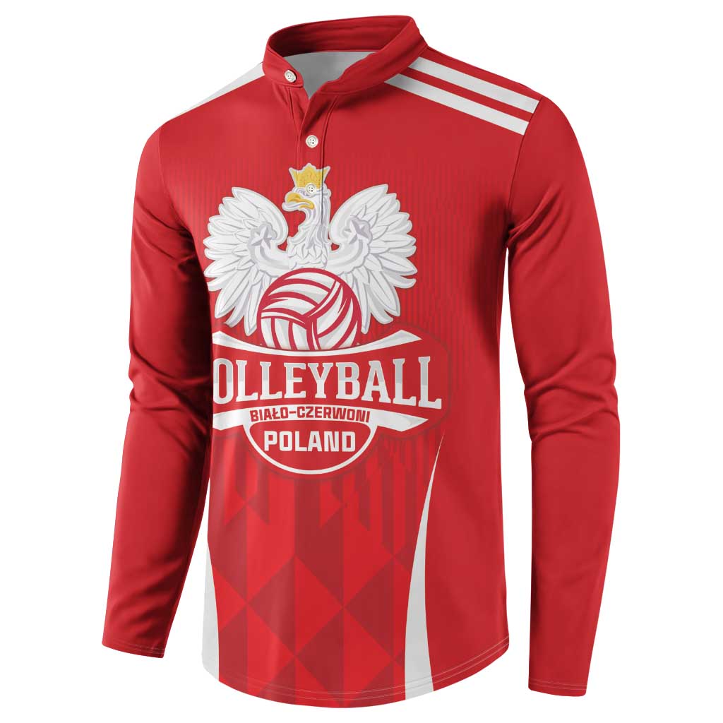 Custom Poland Volleyball Button Sweatshirt Bialo–Czerwoni Go Champions