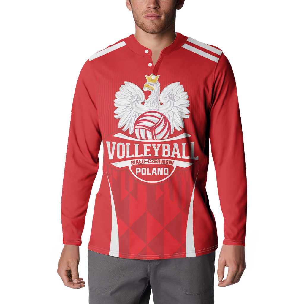 Custom Poland Volleyball Button Sweatshirt Bialo–Czerwoni Go Champions