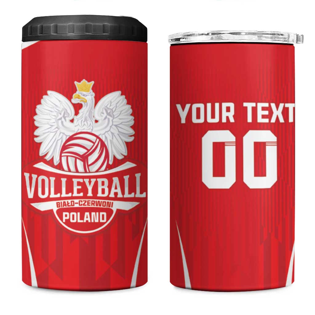 Custom Poland Volleyball 4 in 1 Can Cooler Tumbler Bialo–Czerwoni Go Champions