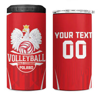 Custom Poland Volleyball 4 in 1 Can Cooler Tumbler Bialo–Czerwoni Go Champions