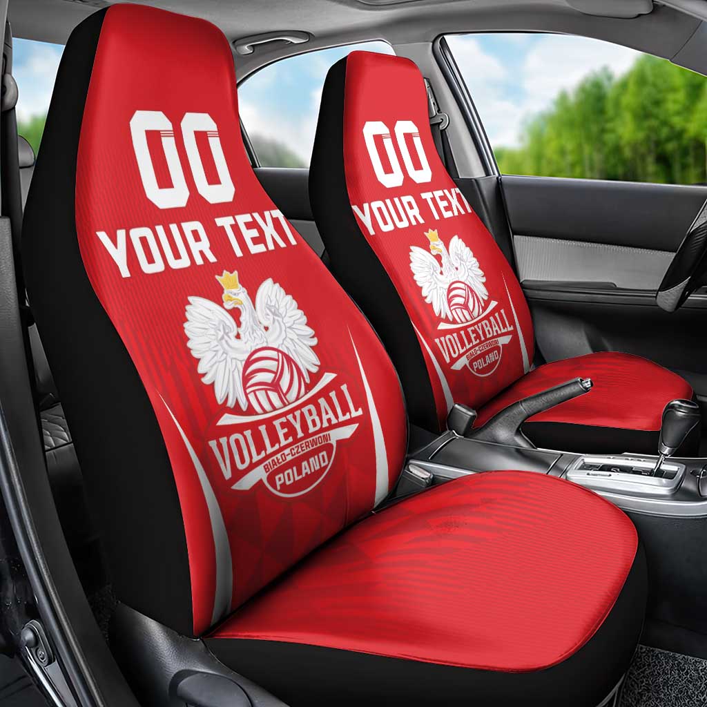 Custom Poland Volleyball Car Seat Cover Bialo–Czerwoni Go Champions