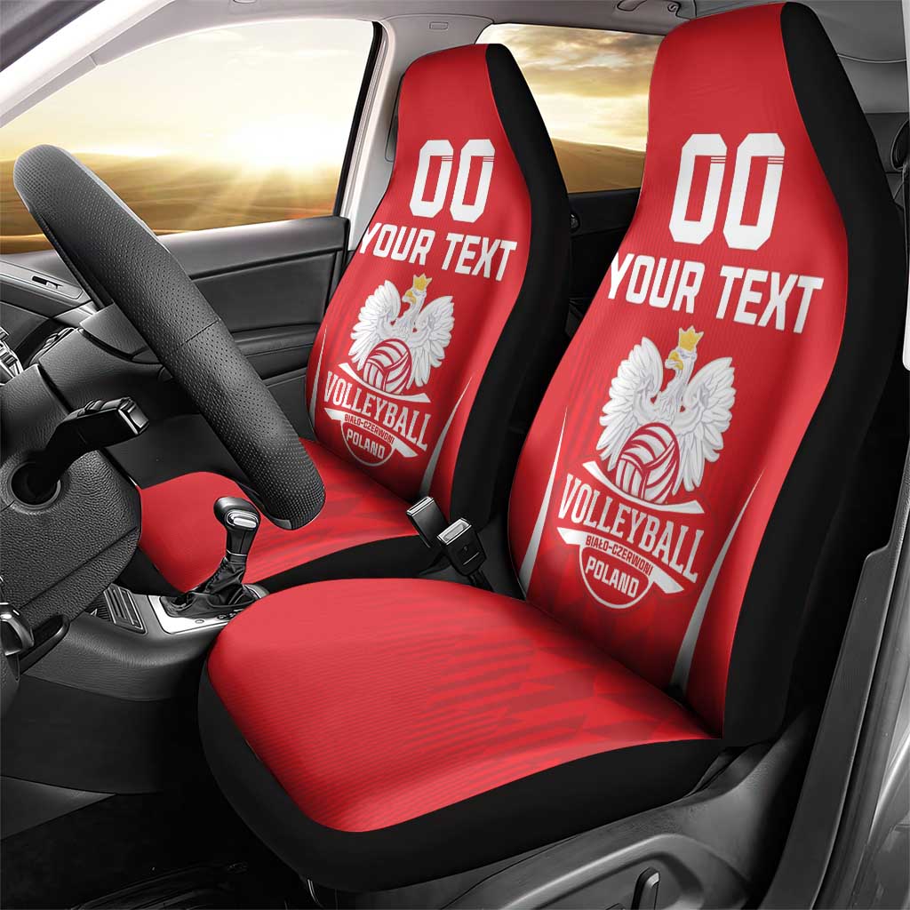 Custom Poland Volleyball Car Seat Cover Bialo–Czerwoni Go Champions