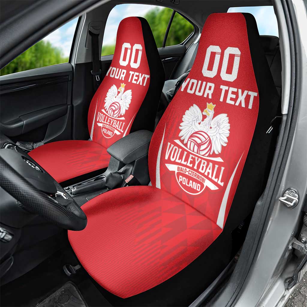 Custom Poland Volleyball Car Seat Cover Bialo–Czerwoni Go Champions