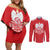 Custom Poland Volleyball Couples Matching Off Shoulder Short Dress and Long Sleeve Button Shirt Bialo–Czerwoni Go Champions
