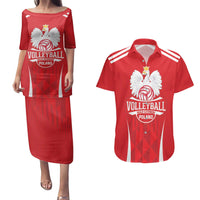 Custom Poland Volleyball Couples Matching Puletasi and Hawaiian Shirt Bialo–Czerwoni Go Champions