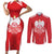 Custom Poland Volleyball Couples Matching Short Sleeve Bodycon Dress and Long Sleeve Button Shirt Bialo–Czerwoni Go Champions