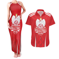 Custom Poland Volleyball Couples Matching Tank Maxi Dress and Hawaiian Shirt Bialo–Czerwoni Go Champions