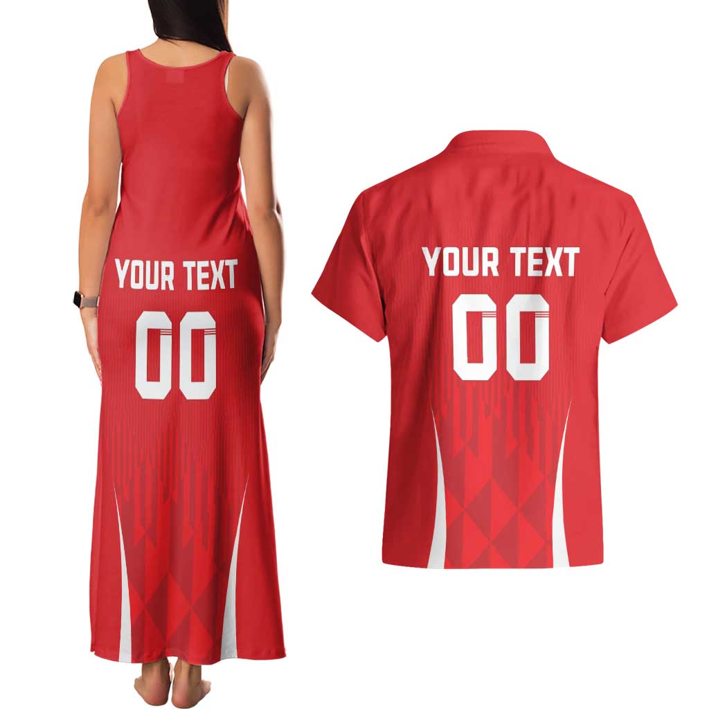 Custom Poland Volleyball Couples Matching Tank Maxi Dress and Hawaiian Shirt Bialo–Czerwoni Go Champions