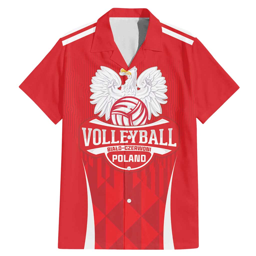 Custom Poland Volleyball Family Matching Mermaid Dress and Hawaiian Shirt Bialo–Czerwoni Go Champions