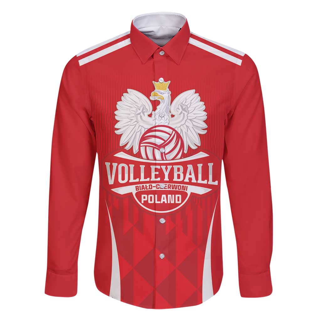 Custom Poland Volleyball Family Matching Mermaid Dress and Hawaiian Shirt Bialo–Czerwoni Go Champions