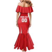 Custom Poland Volleyball Family Matching Mermaid Dress and Hawaiian Shirt Bialo–Czerwoni Go Champions