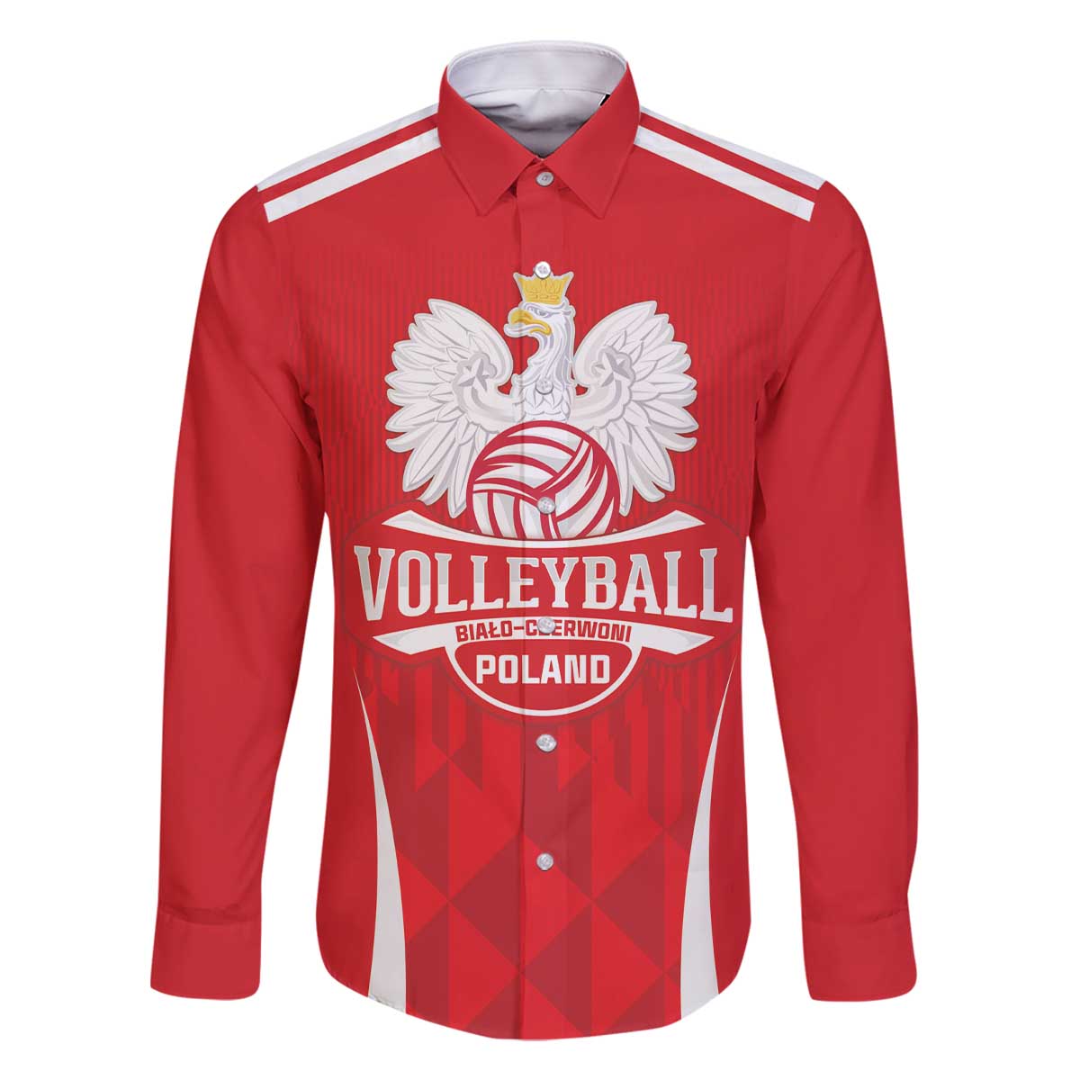 Custom Poland Volleyball Family Matching Off The Shoulder Long Sleeve Dress and Hawaiian Shirt Bialo–Czerwoni Go Champions