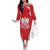 Custom Poland Volleyball Family Matching Off The Shoulder Long Sleeve Dress and Hawaiian Shirt Bialo–Czerwoni Go Champions