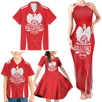 Custom Poland Volleyball Family Matching Tank Maxi Dress and Hawaiian Shirt Bialo–Czerwoni Go Champions