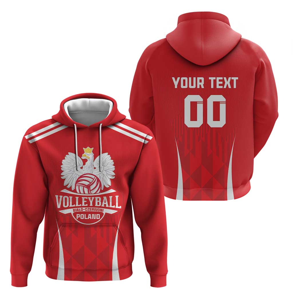 Custom Poland Volleyball Hoodie Bialo–Czerwoni Go Champions