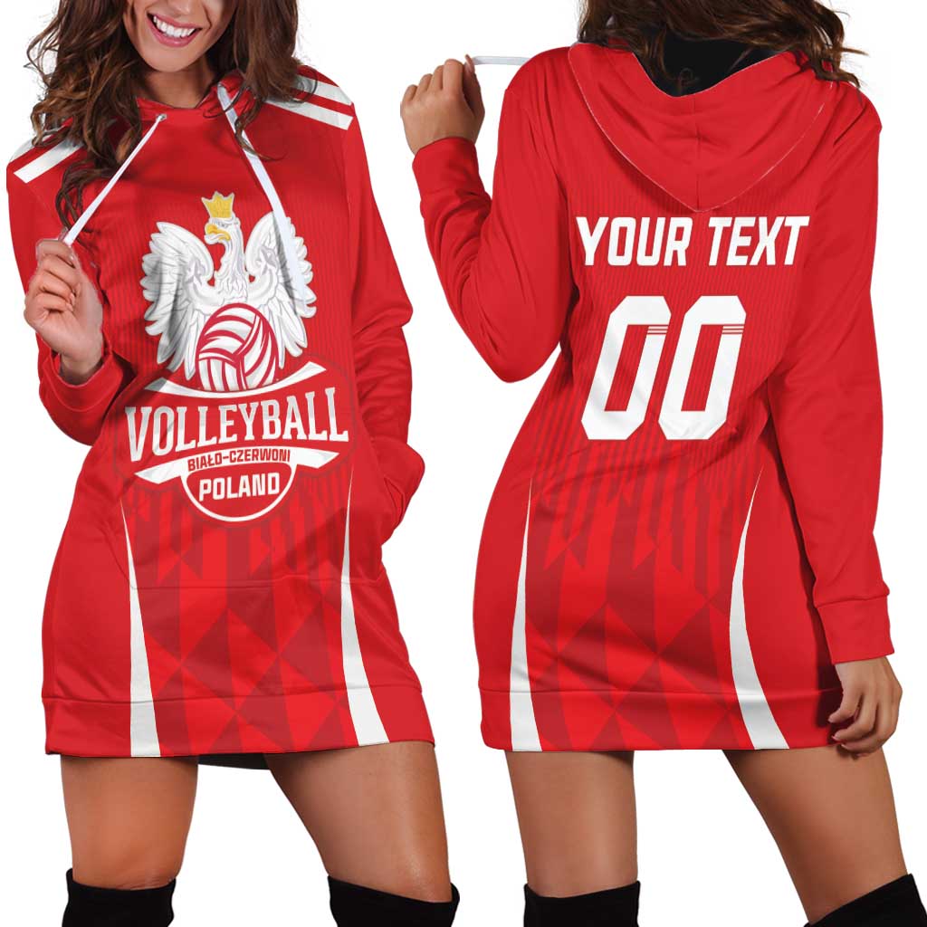 Custom Poland Volleyball Hoodie Dress Bialo–Czerwoni Go Champions