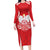 Custom Poland Volleyball Long Sleeve Bodycon Dress Bialo–Czerwoni Go Champions