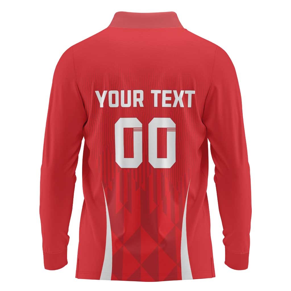 Custom Poland Volleyball Long Sleeve Polo Shirt Bialo–Czerwoni Go Champions