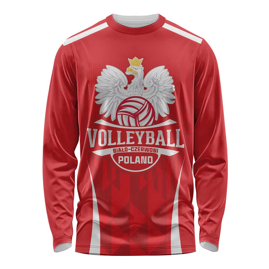 Custom Poland Volleyball Long Sleeve Shirt Bialo–Czerwoni Go Champions