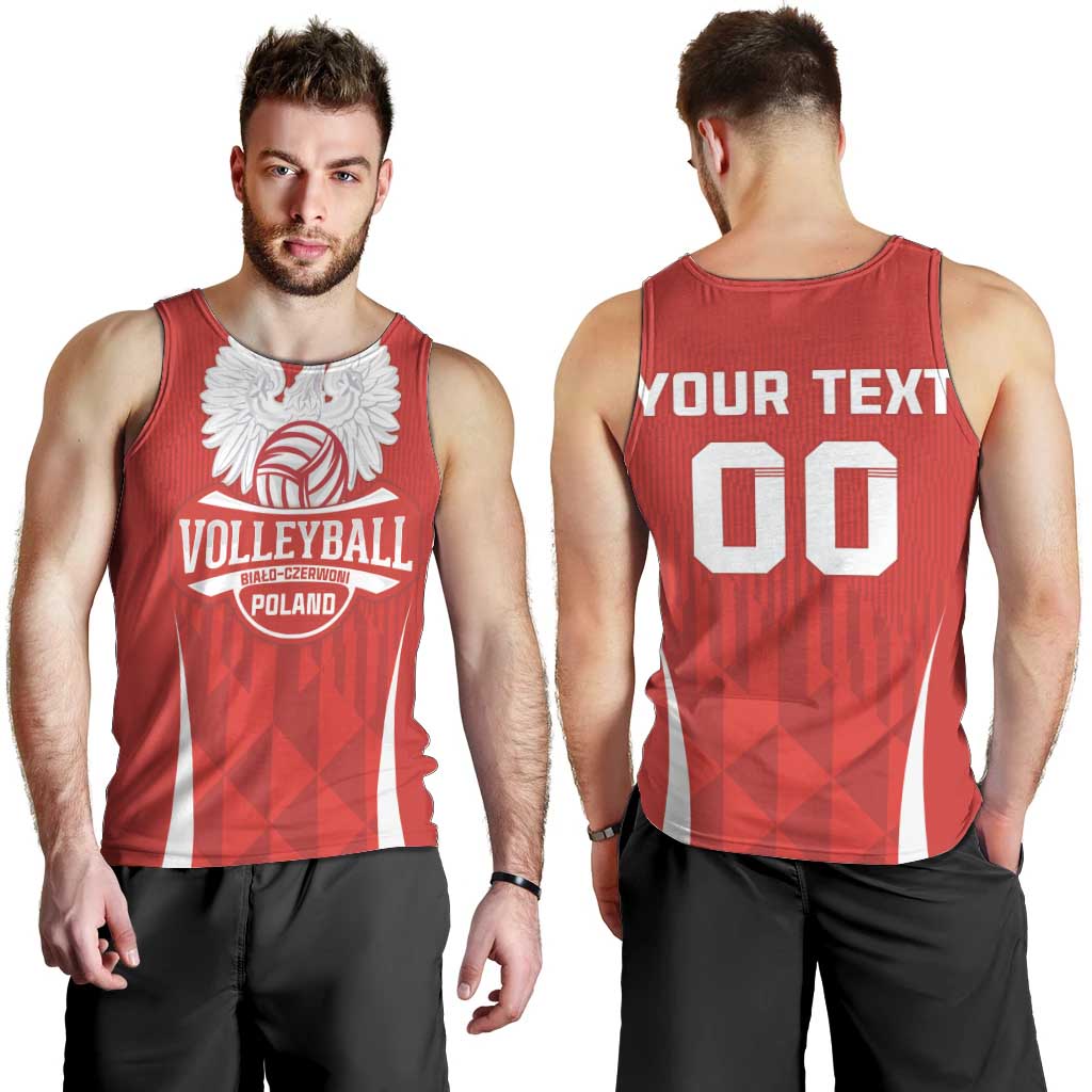 Custom Poland Volleyball Men Tank Top Bialo–Czerwoni Go Champions