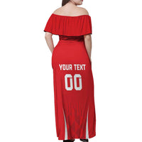 Custom Poland Volleyball Off Shoulder Maxi Dress Bialo–Czerwoni Go Champions