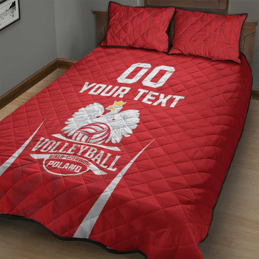 Custom Poland Volleyball Quilt Bed Set Bialo–Czerwoni Go Champions